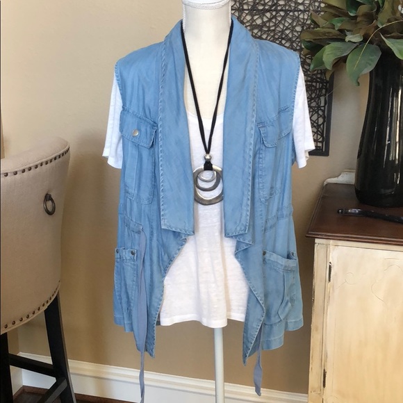 The Limited Jackets & Blazers - The Limited Chambray vest Size M